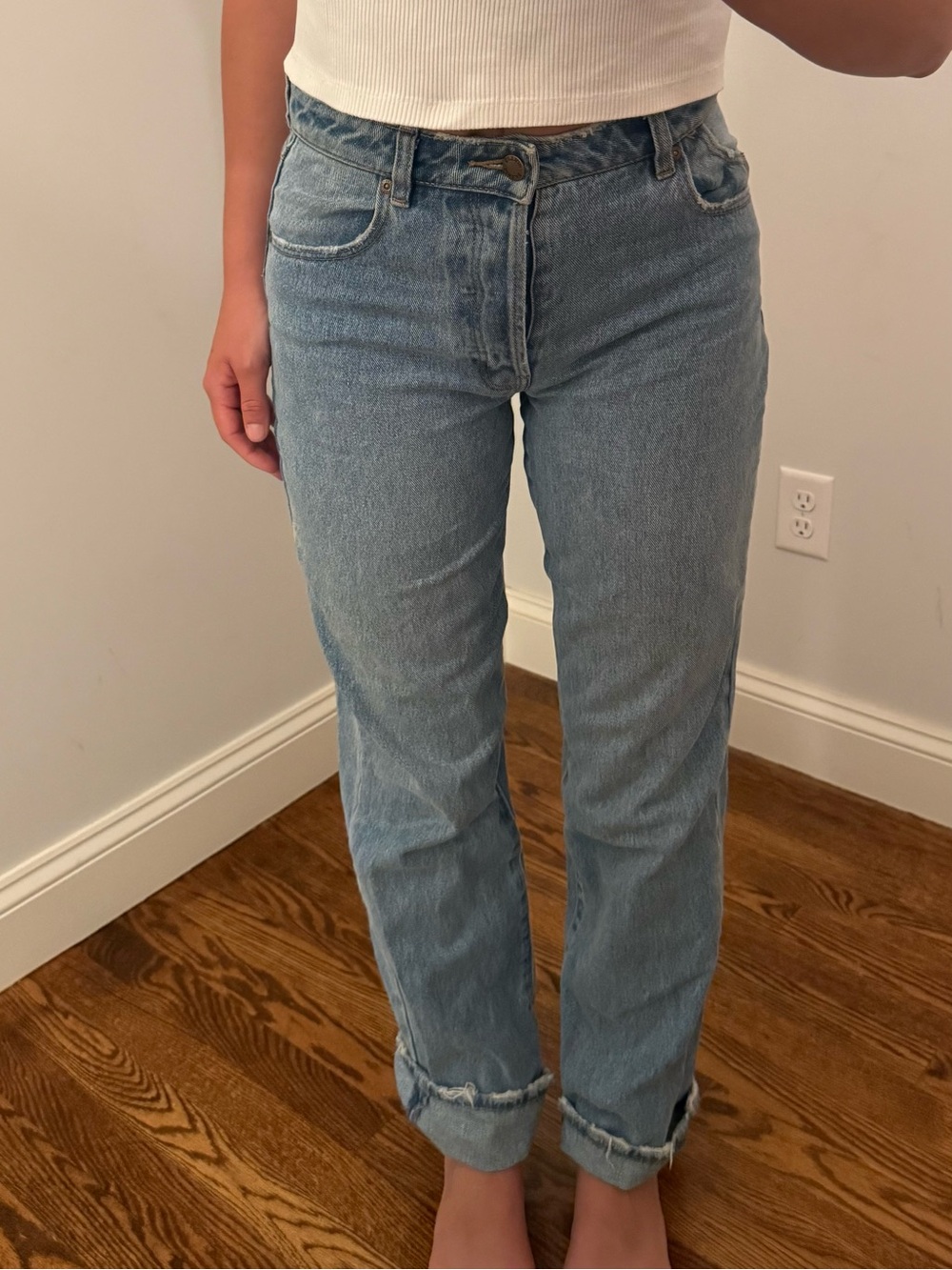 Light Blue Women's Straight-Leg Jeans